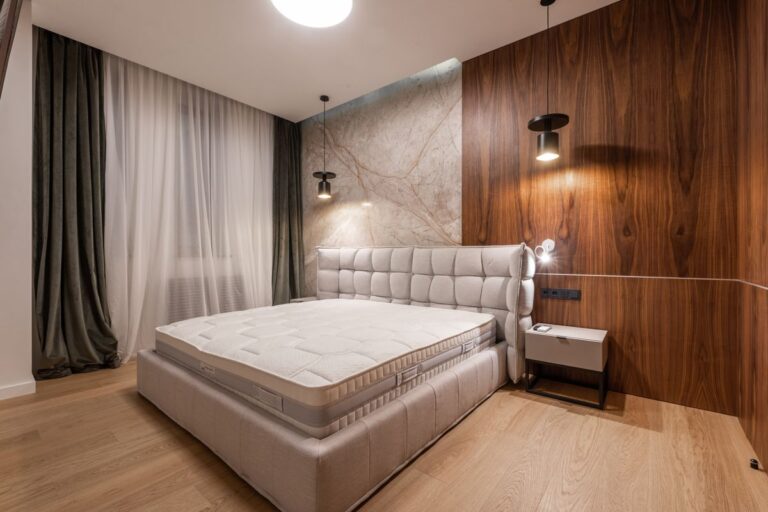 Cama moderna minimalista para colchones de látex