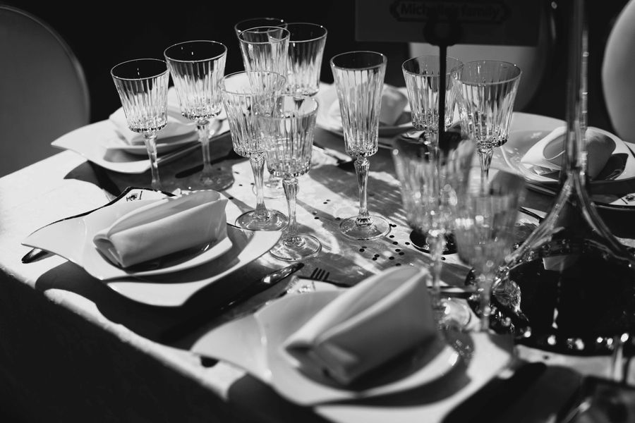 Decoración de mesa para bodas elegante