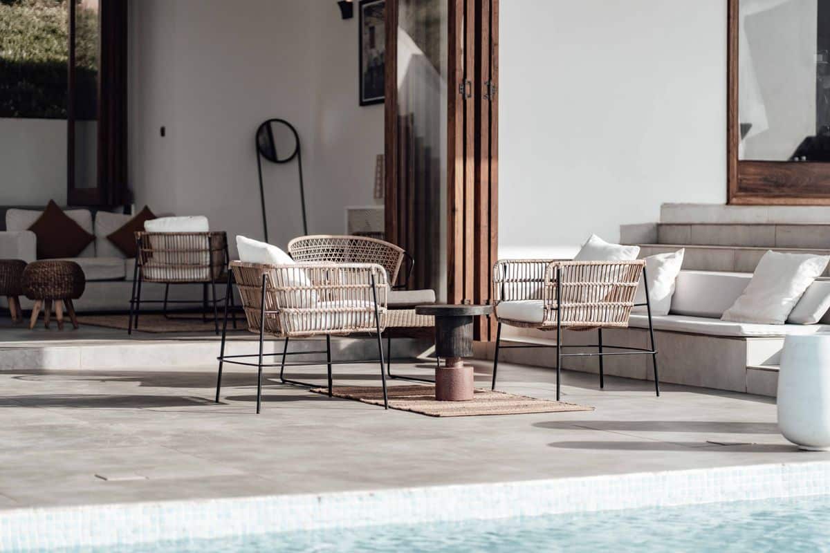 Muebles de exterior de mimbre moderno